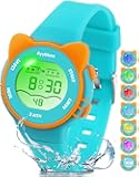 Kids Digital Watches for Girls Boys, 7 Color Lights Waterproof Cute Wristwatches for Kids with Alarm Stopwatch, Great Present for Girls Boys Ages 5-13