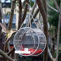 Vista 4 de Comedero para pájaros Bird Feeder Acrylic Transparent Window Viewing Bird Feeders Tray Birdhouse Travel Portable Hanging Feeder to Bird Lovers