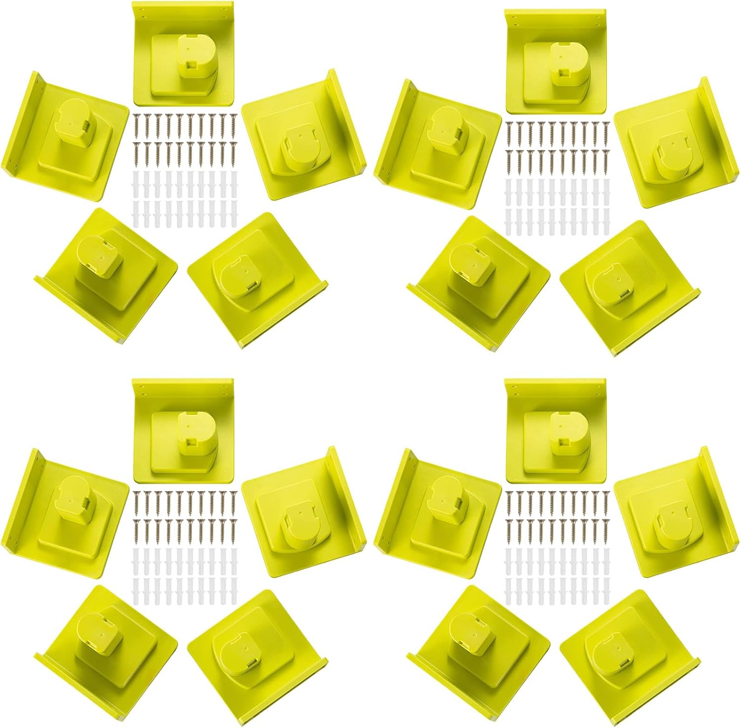 20PCS Tool Holder Compatible with 18V Wall Mount Drill Organizer Dock Storage Battery Holder(Green,20 PCS)