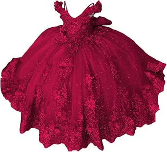 Honeydress Girl's High-Low Pageant Gown - Lace Applique Flower Girl Dress For First Communion & Special Events - View #7