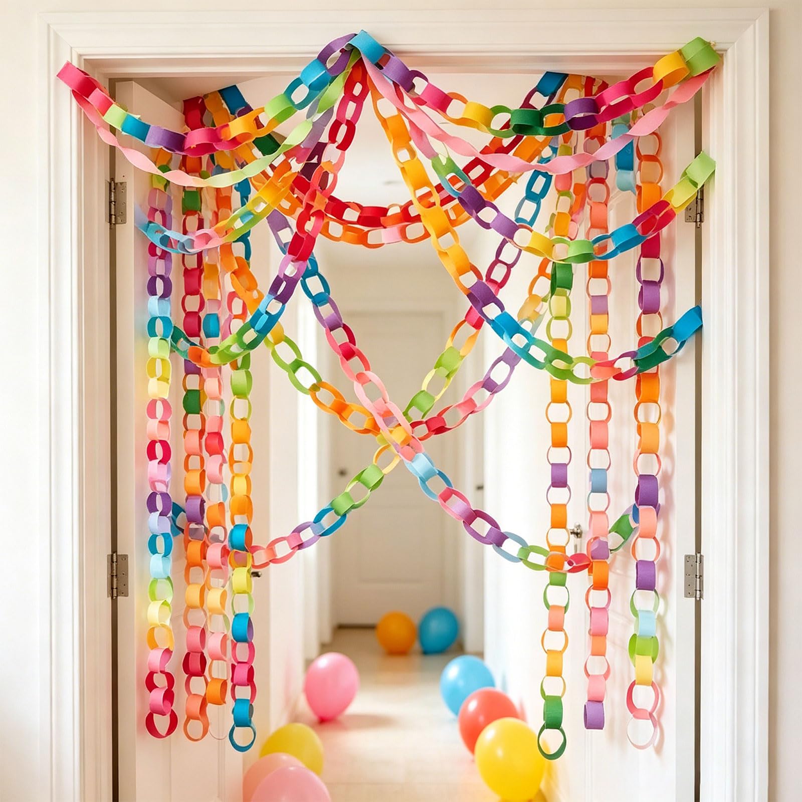 Kit per ghirlanda di carta, 500 pezzi, 10 colori vivaci | Catena di carta fai da te per aula casa, compleanno, matrimonio, festival, decorazione per feste (500, 2,36 x 21,6 cm)