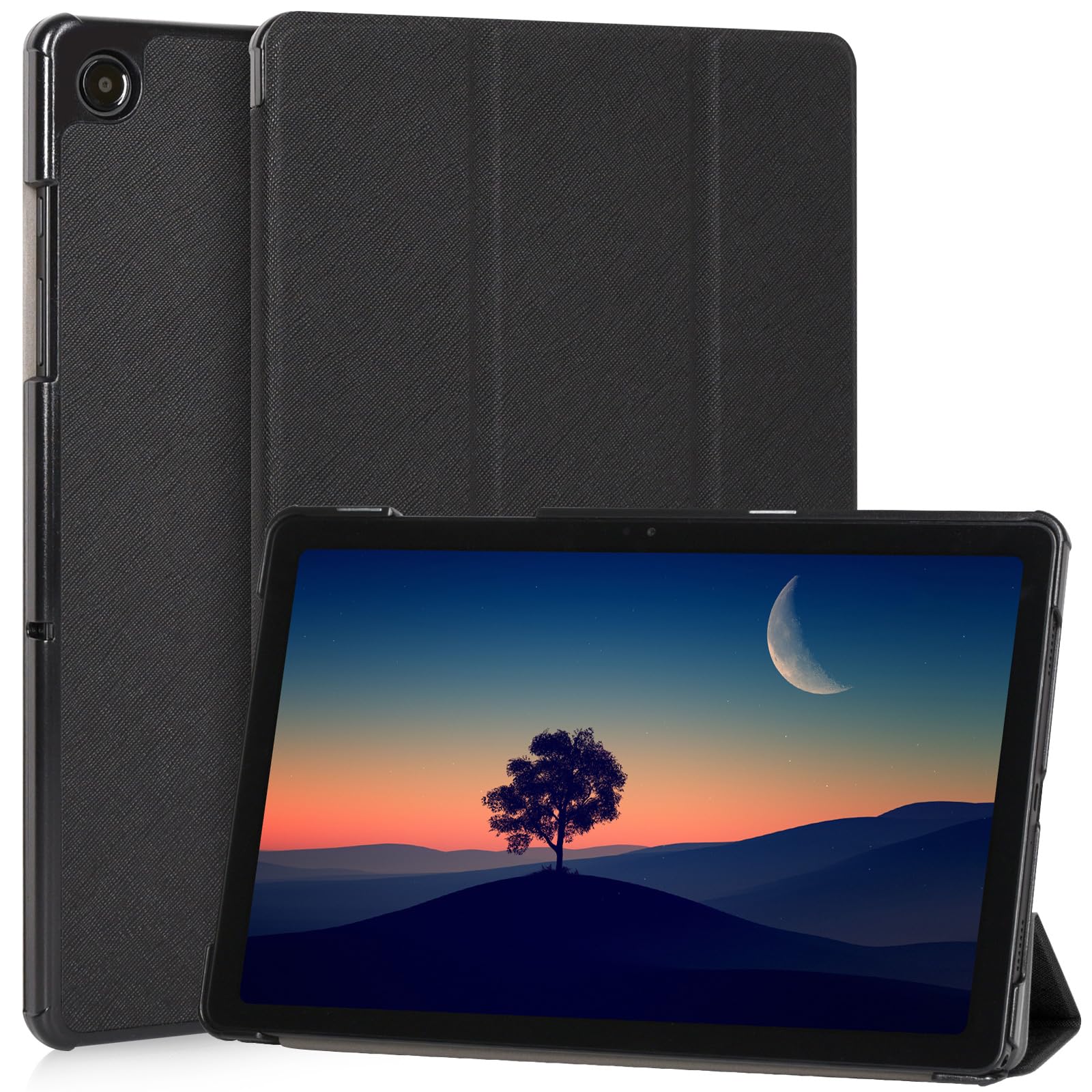 Caweet Case for Samsung Galaxy Tab A9+ / A9 Plus 11 Inch 2023, Ultra Slim Lightweight Hard Back Shell Tri-Fold Stand Cover with Atuo Sleep/Wake, Black