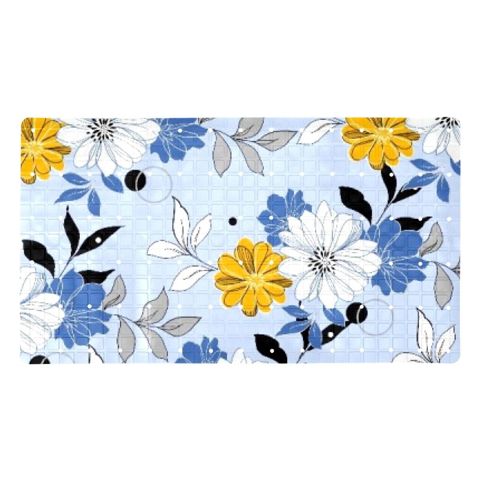 Tapis de baignoire bleu antiderapant a ventouses : la solution anti-chute lavable