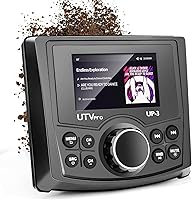 Vista 1 de Powersports UTV Stereo AM/FM con Bluetooth Streaming 3 zonas, compatible con cámara de visión trasera, interruptor amplificador externo