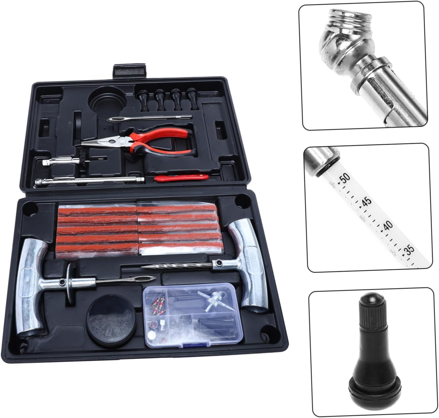 67pcs Tire Repair Tool Kit for Auto SUV Heavy-Duty Hand Tools Portable Compact for Car Motorcycle Bike Electric Vehicle Maintenance