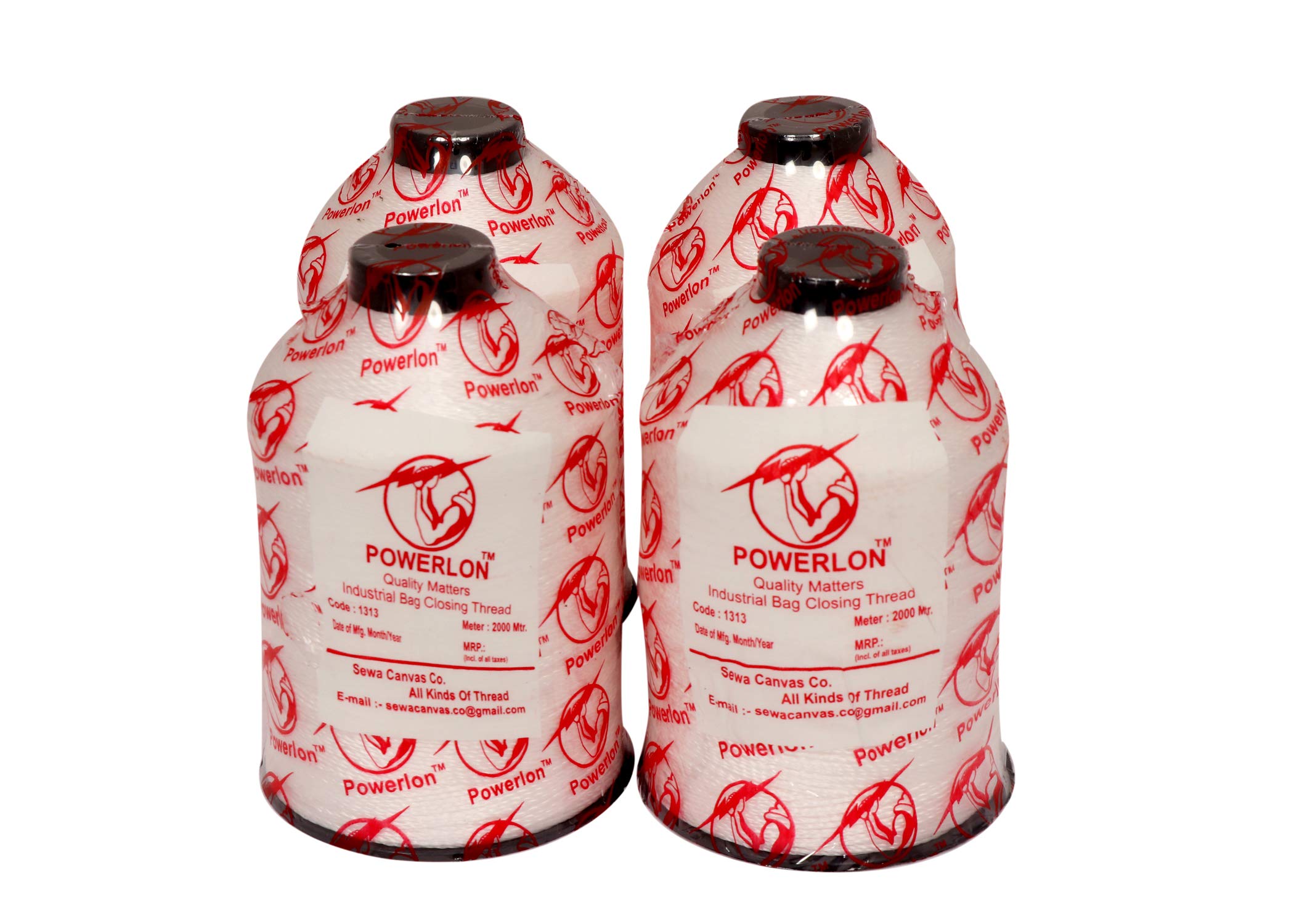 Powerlon PP 2Ply Unbreakable Bag Closer Thread 1000 Mtr (4 Pcs)