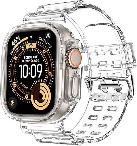Miniatura 8 de DABAOZA Compatible con Apple Watch Band transparente de 1.496 pulgadas, 1.575 pulgadas, 1.614 pulgadas, 1.654 pulgadas, 1.732 pulgadas, 1.772