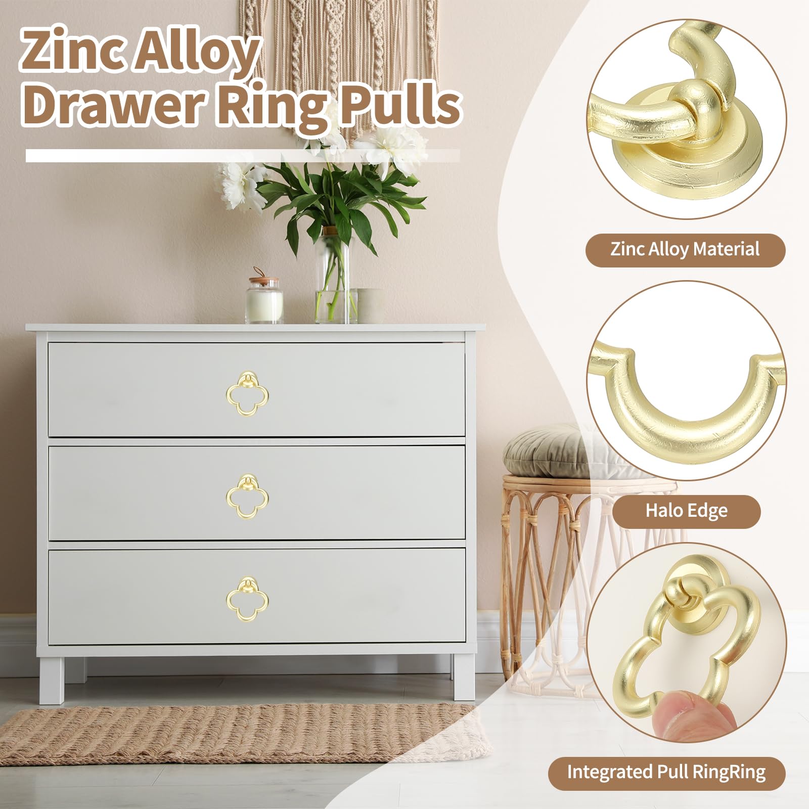 PATIKIL 6Pack Drawer Ring Pull Handles - Image 3
