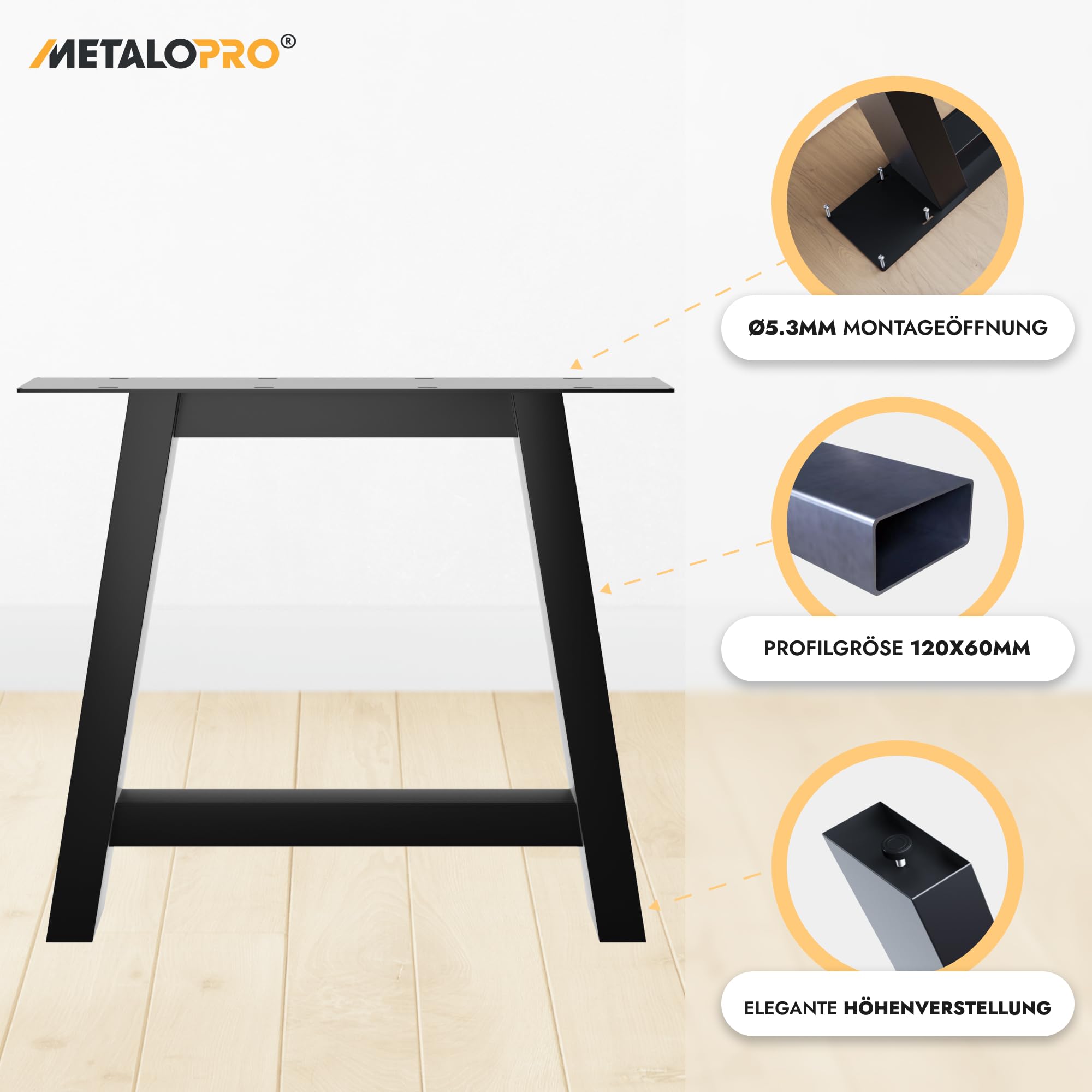 2 Stück Tischbeine-Metall Extreme Schwarz 72cm I Tischkufen Esstisch-Beine Schwerlast Tisch-Gestell Tisch-Untergestell Möbelfüße Tischfüße, Couchtisch Esstisch Wohnzimmertisch Schreibtisch