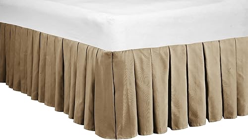 Miniatura 3 de Home Soft Things Falda de cama clásica de microfibra con volantes, diseño elegante de microfibra sólida envolvente con caída de 14 pulgadas, ropa de