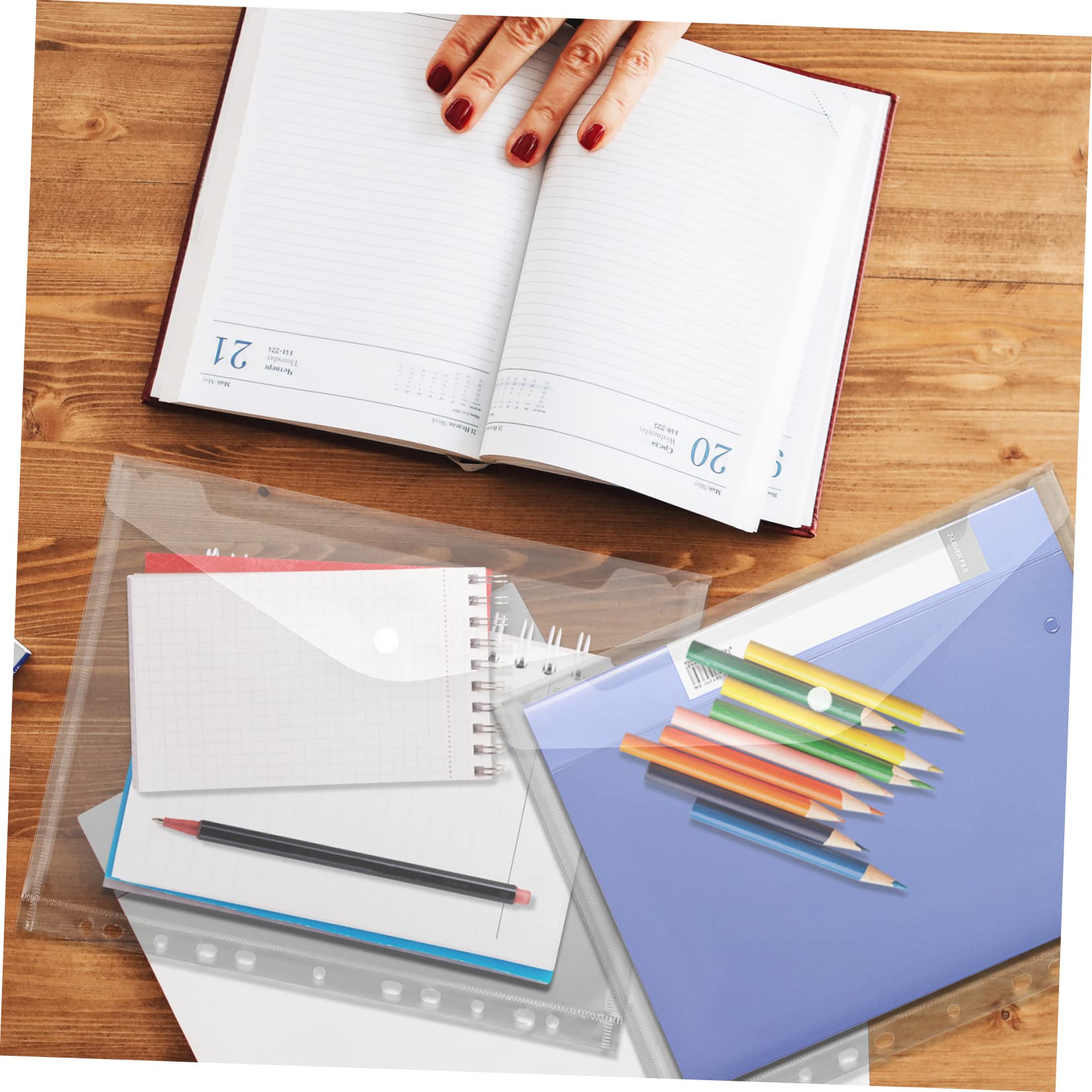 20 Pièces Pochettes Transparentes PP Plastique pour Classeur A4
