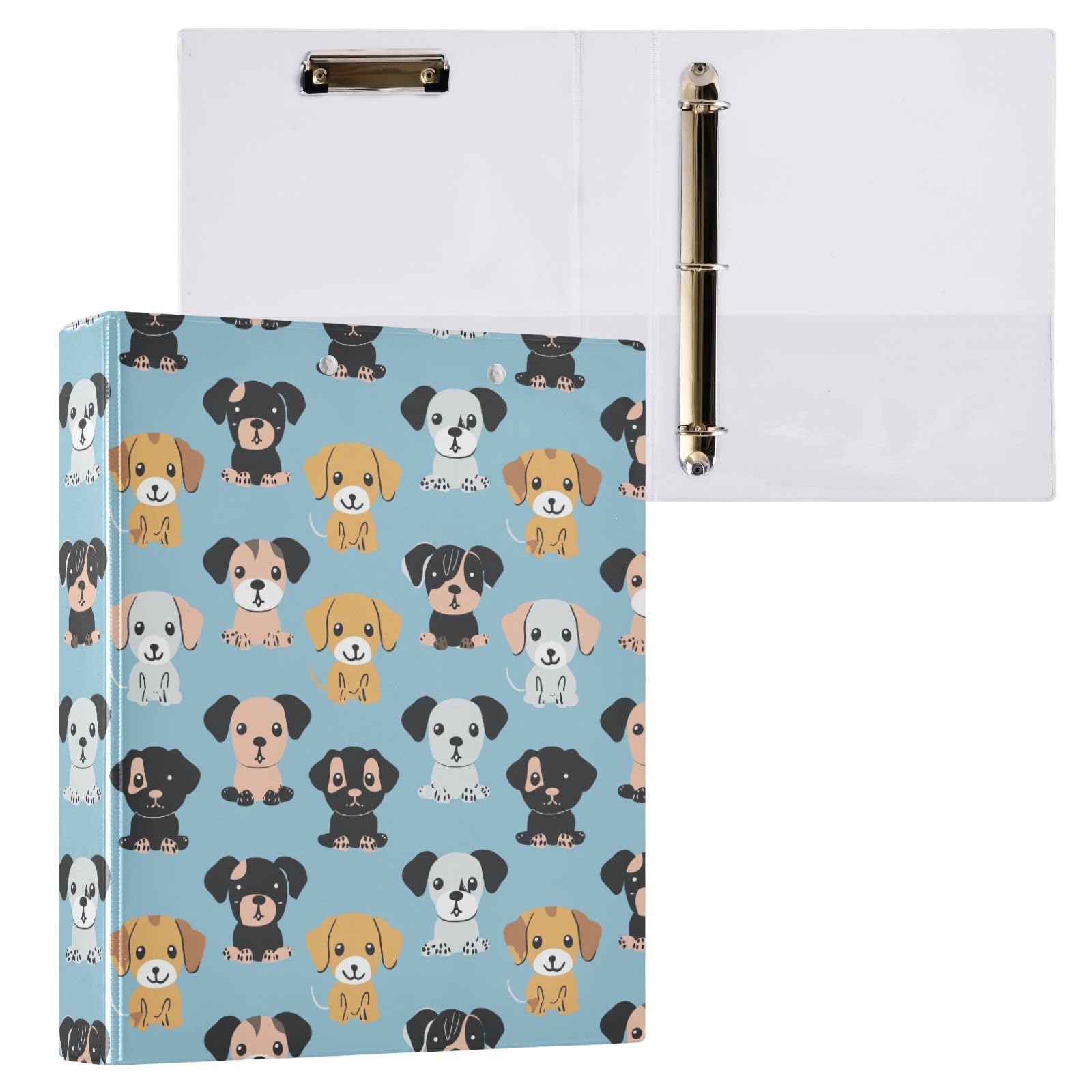 Raccoglitore a 3 anelli con 3 anelli, 3,8 cm, decorativo, con portablocco e 3 tasche trasparenti, contiene 200 fogli di carta formato A4, impermeabile, per scuola, casa, ufficio