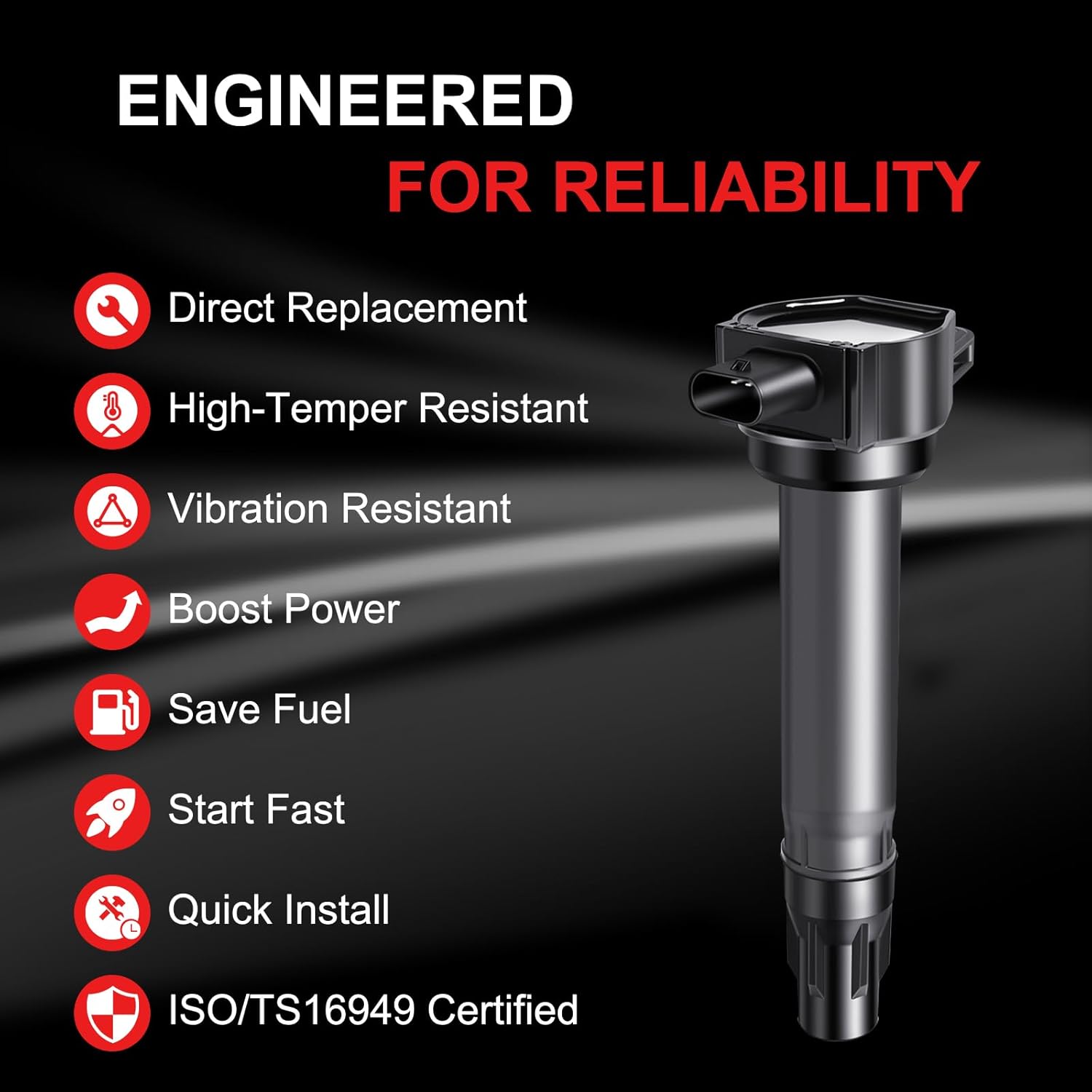 UF557 Ignition Coil Pack Iridium Spark Plugs Fits for Jeep Compass Patriot; Fits for Dodge Avenger Caliber Journey, 200 Sebring L4 1.8L/2.0L/2.4L 2007–2020 Set of 4