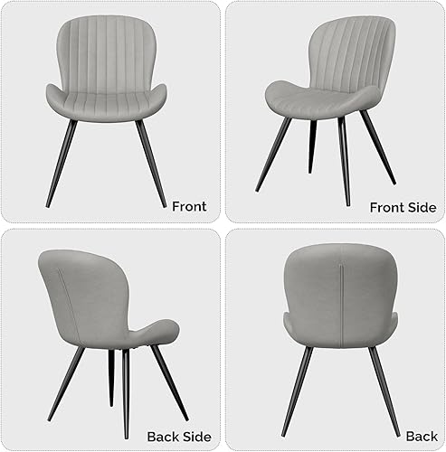 Miniatura 8 de Nalupatio Juego de 4 sillas de comedor, modernas sillas de comedor con respaldo cómodo, sillas de cocina tapizadas gruesas, 19 pulgadas de altura