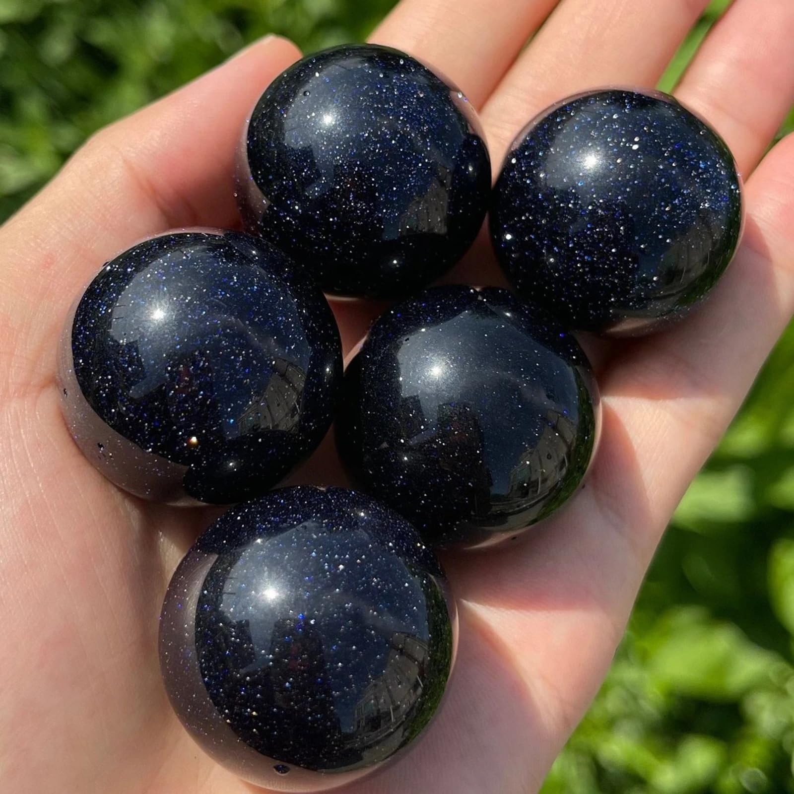 Ornamenti a sfera di cristallo in arenaria blu, articoli per ufficio. | Sfera di cristallo blu per la meditazione, decorazione Feng Shui, oggetto fotografico Lensball