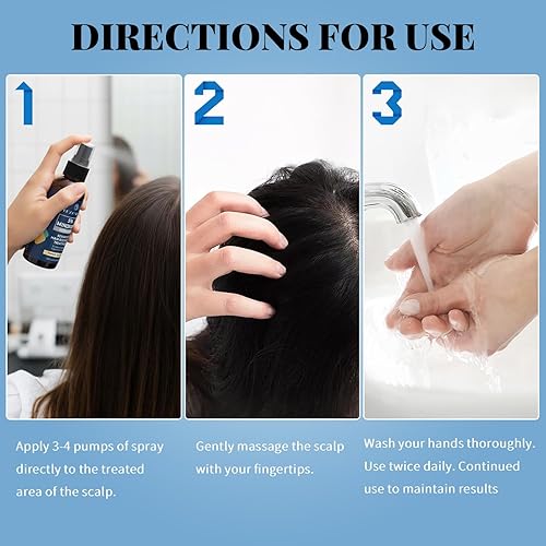 Miniatura 7 de Spray de minoxidil al 5% para hombres y mujeres con biotina, suero para el crecimiento del cabello para tratamientos de recrecimiento, evita la