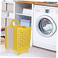 Vista 8 de ChildWeet Cesta de lavandería plegable, amarillo, plástico, plegable, con asa, portátil