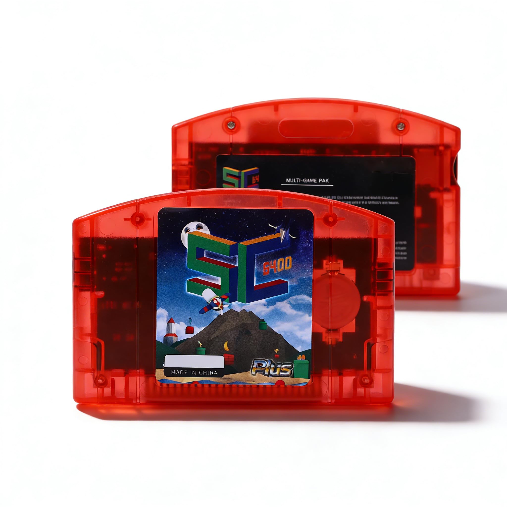 Sxhlseller Cartucho Flash N64 de Código Abierto, Cartucho de Juego de Código Abierto, de Juego HD Retro de Lectura Rápida con Copia de Seguridad de Guardado Automático, para Consola (rojo