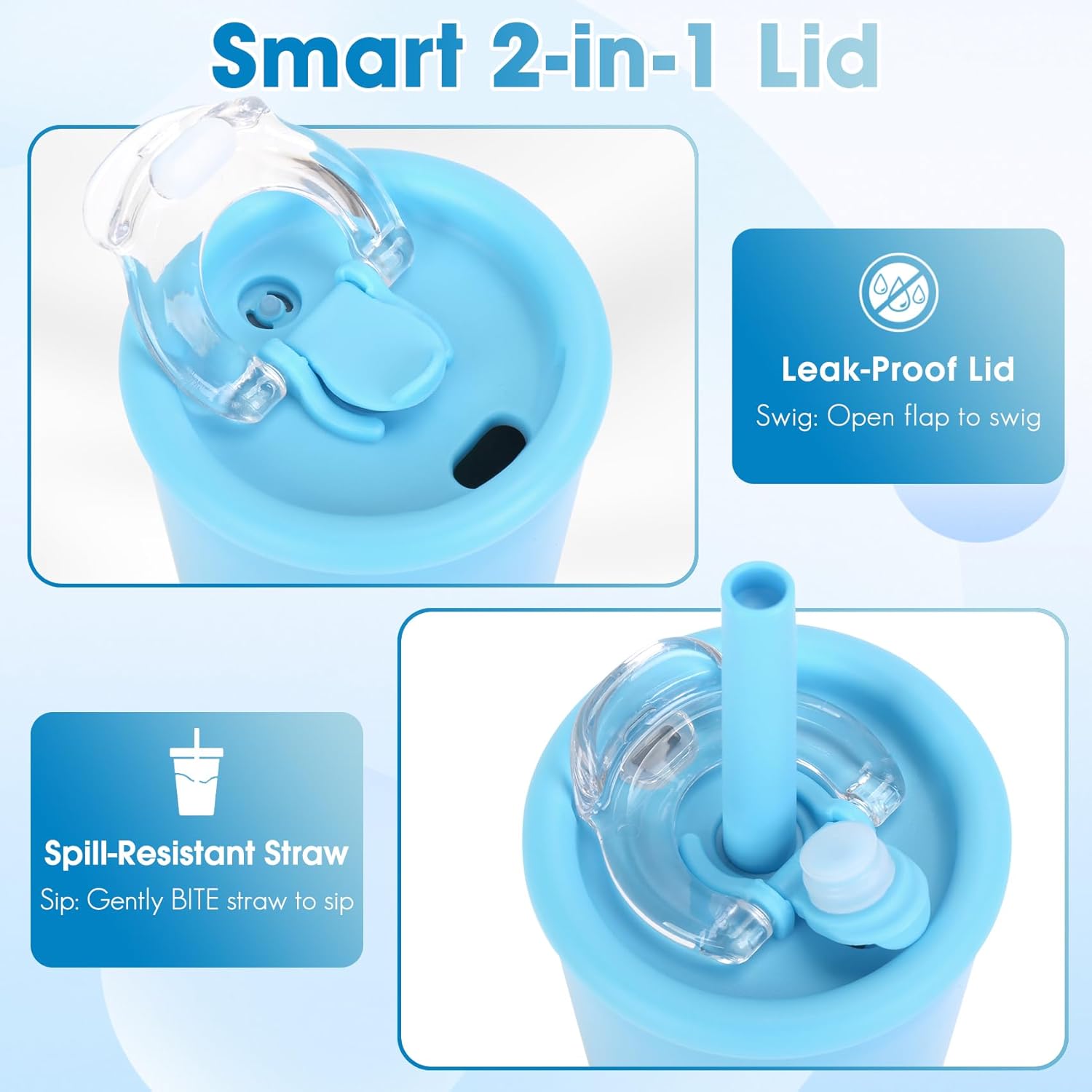 12oz Stainless Steel Kids & Toddler Drinking Cups, Double Walled Insulated Kids Cups with Straws and Lids Leak Proof, Set of 4, Dishwasher Safe - Image 4