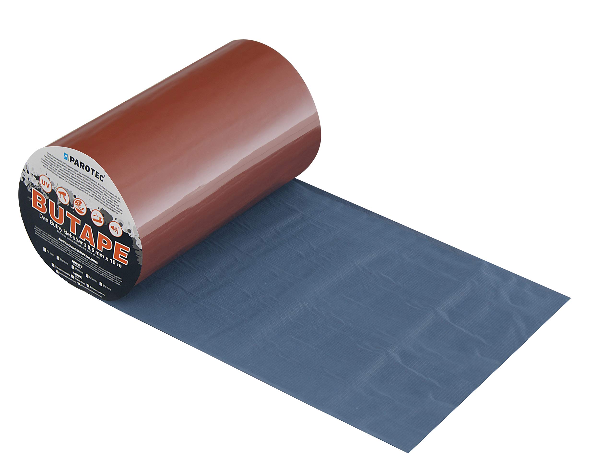 Parotec BuTape Bande d'Étanchéité Aluminium Butyle 150 mm x 10 m Rouge Brique
