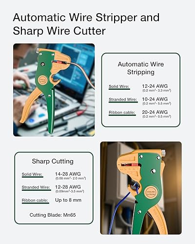 Vista 28 de VCELINK Pelacables y cortador automático de tiras rápidas, pelacables profesional de tira rápida, herramienta de pelado de cables eléctricos