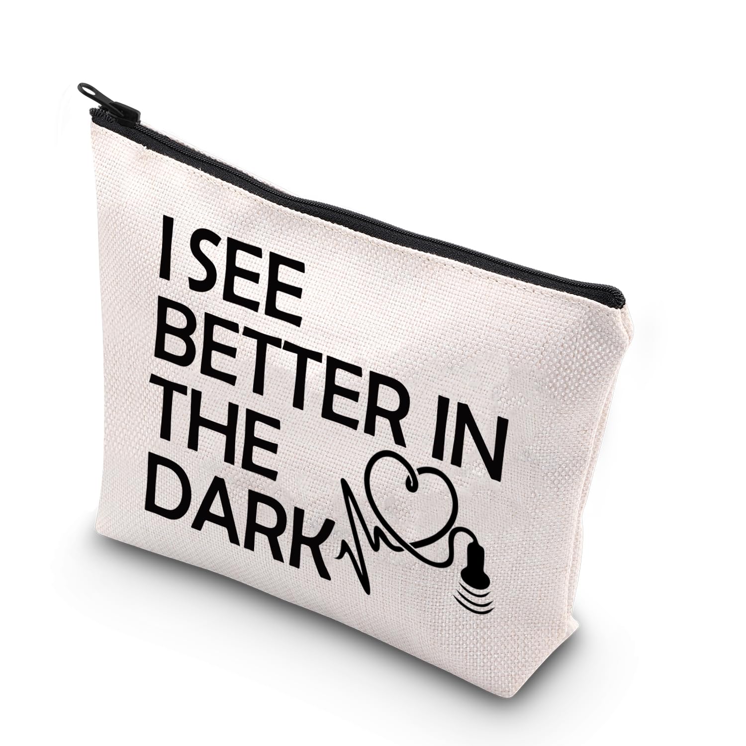 BDPWSS Sonographer Makeup Bag Sonography Tech Gift Radiologist Bag i See Better In The Dark Ultrasound Technician Gift (See Better Dark)