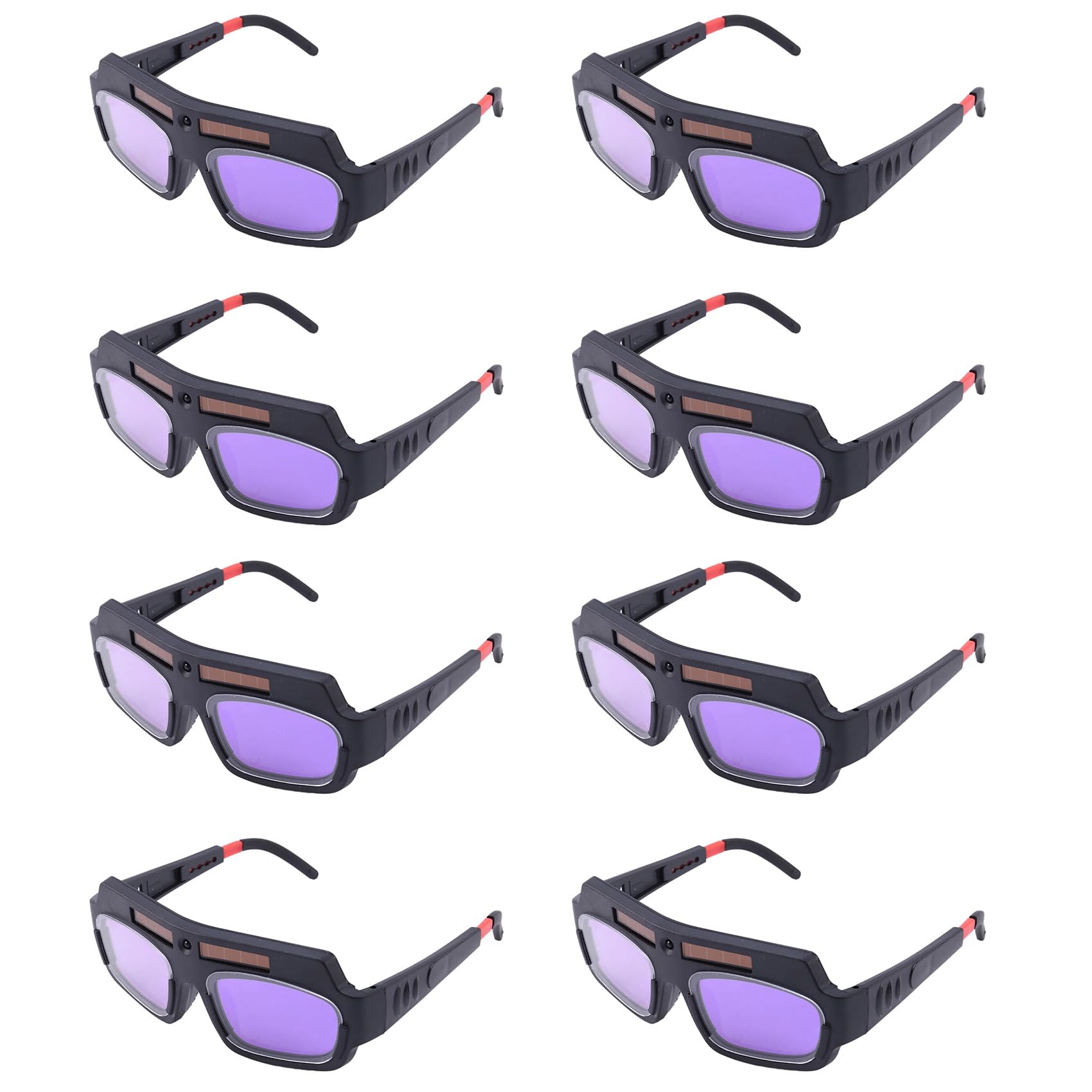 Torsten 8 Stück Solar Betriebene Auto Verdunkelung Schweißmaske Helm Brille Schweißer Brille Arc Anti-Shock Linse für Augenschutz