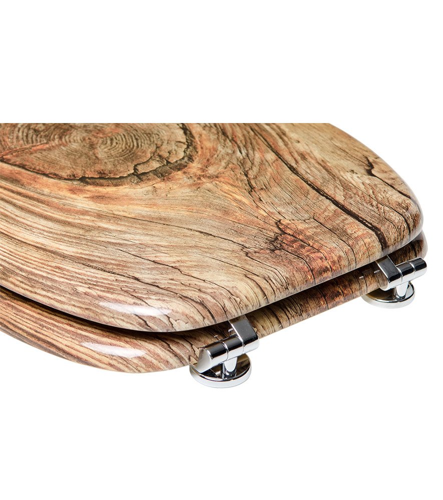 Sanilo Tapa de inodoro, gran selección de atractivos asientos para WC y duradera de madera (Rústico)