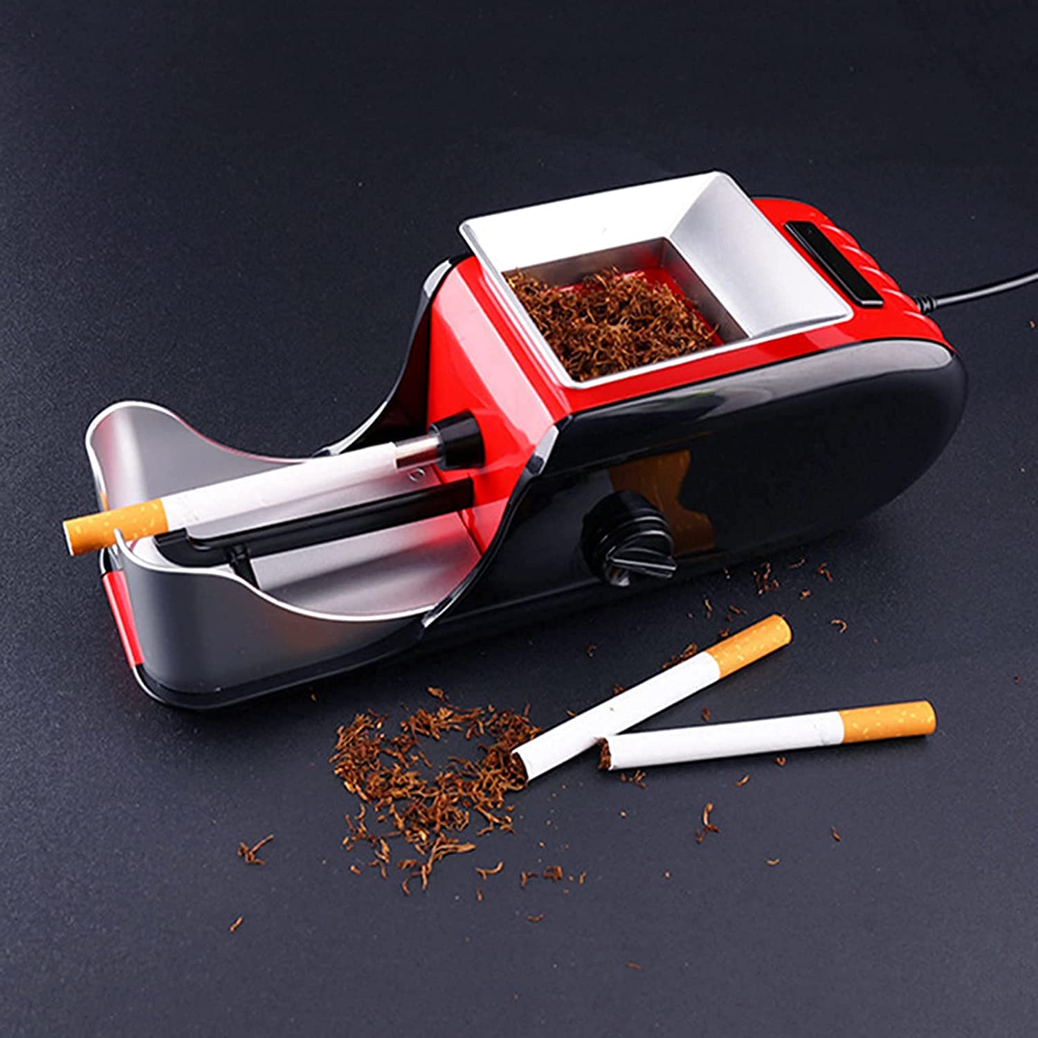 Machine à rouler à cigarette électrique portable rouge avec accessoires de rouleaux