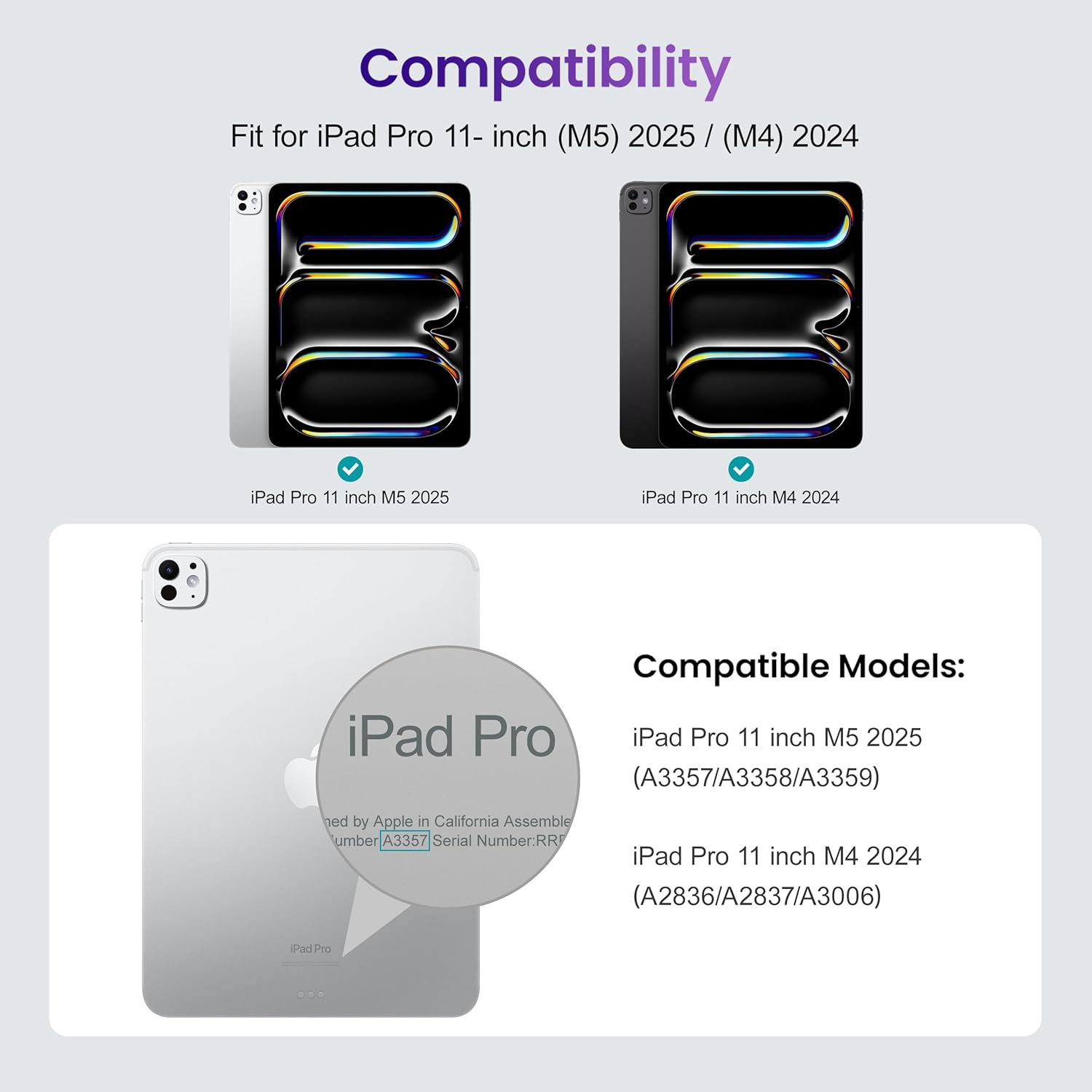 VIKESI Case for iPad Pro 11 inch (M5/M4) 2025/2024,Multiple Angles Magnetic Stand Cover,Shockproof Back,Pencil Holder,and Auto Sleep/Wake,Navy Blue