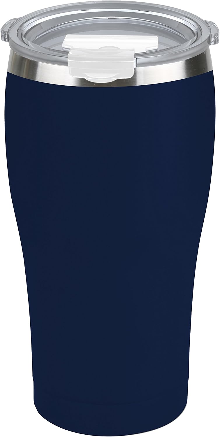 Tahoe Trails 30 oz Stainless Steel Tumbler Vacuum Insulated Double Wall Travel Cup With Lid, Dark Blue, 69-282-1002