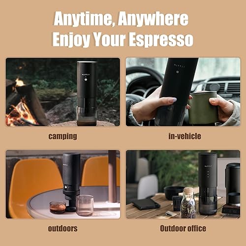 Miniatura 9 de Nuttii E-Coffee - Máquina de café espresso portátil, cafetera de viaje autocalentable de 20 bares, control de presión preciso para extracción