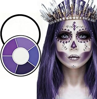 Paleta de pintura facial morada de 6 colores,...