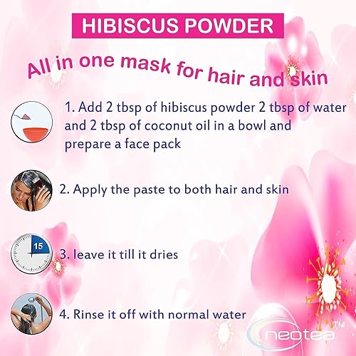 Miniatura 8 de Neotea Hibiscus Amla Bhringraj Shikakai Semilla de fenogreco en polvo cada paquete combinado de 3.53 oz