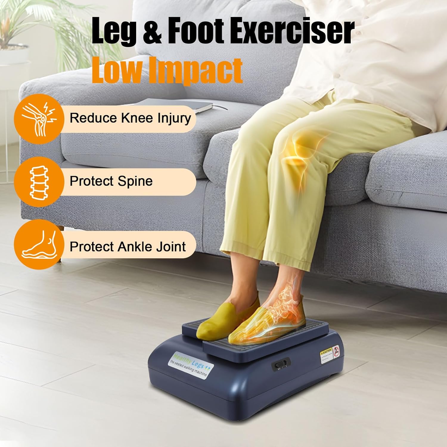 Leg & Foot Exerciser, Light & Slow Leg-Training Training Equipment for Elderly People, Continuous Movement to Exercise Leg, Foot, for Elderly, Patients, Seniors, Leg Injured People