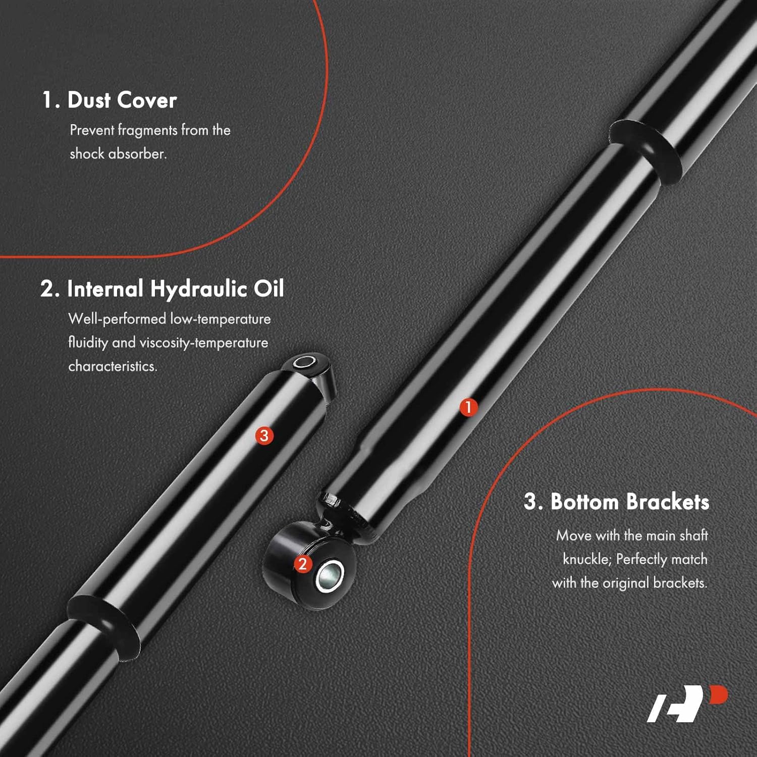 A-Premium Rear Pair (2) Shock Absorber Compatible with Dodge Ram 3500 2003-2010 & Ram 3500 2011-2018, Driver and Passenger Side