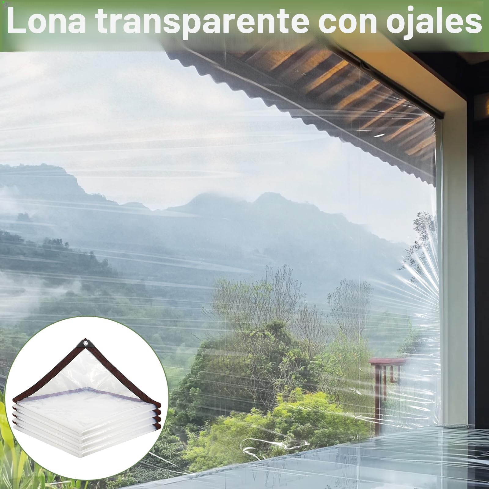 Lona Transparente Impermeable Exterior con Ojales plasticos para invernaderos Blanco Mallas Anti-heladas Pérgola Paneles Lasticos Toldos para Muebles Madera para Plantas Pet Hutch Roof - 3x6m