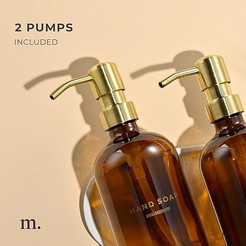 Miniatura 7 de MaisoNovo Bomba de Jabón de Repuesto - 2X Bombas de Metal Dorado - Dispensador de Bomba - Reemplazo de Bomba Dispensadora de Jabón - Bomba de Jabón