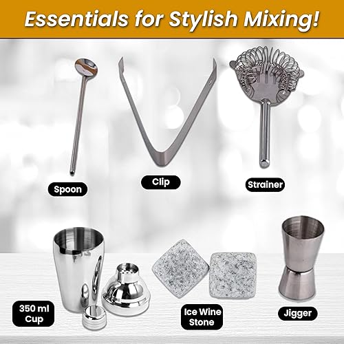 Miniatura 4 de CasaFoyer Kit de coctelera el mejor juego de utensilios de bar para bartender con herramientas surtidas, coctelera, piedras de hielo y más (juego de