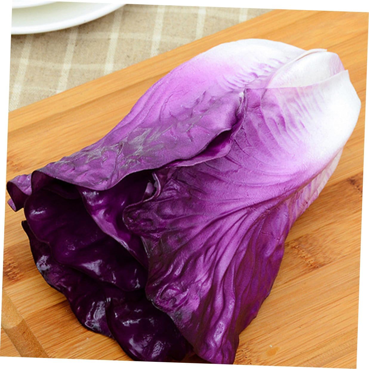 2pcs Artificial Lettuce Model PU Simulation Vegetable Decor Lifelike Fake Lettuce Prop for Kindergarten Teaching Photo Props Home Party Display