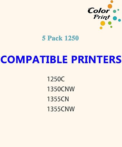 Miniatura 5 de ColorPrint Cartucho de tóner compatible de repuesto para impresora láser Dell C1760NW 1250C 1350CNW 1355CN 1355CNW C1765NF 810WH C5GC3 XMX5D WM2JC