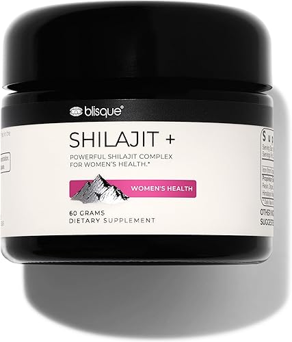 Blisque - Suplemento de resina Shilajit orgánica pura del Himalaya  para la salud de la mujer  con shatavari orgánico y hierro  Auténtico y natural