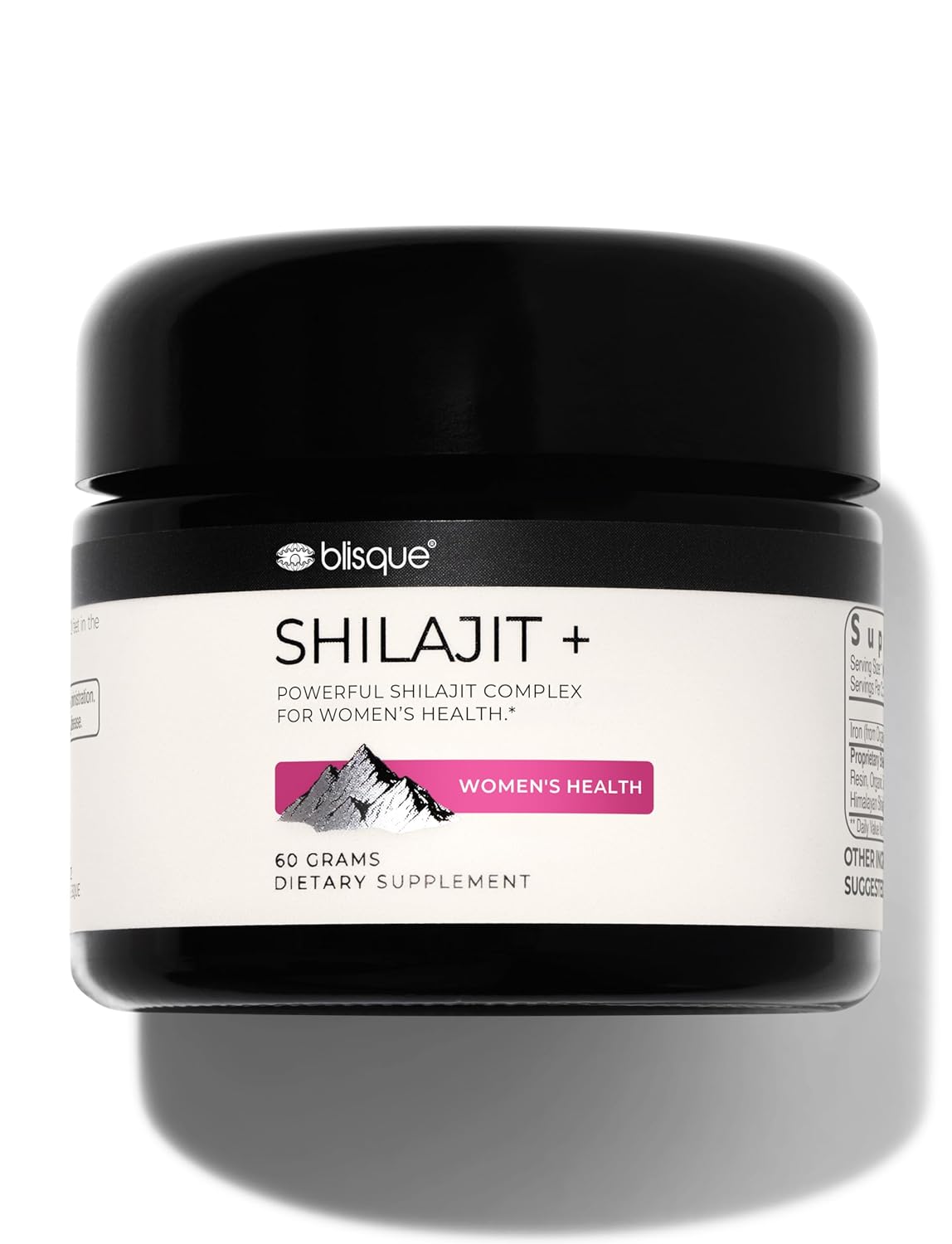 Blisque - Suplemento de Resina de Shilajit Orgânico Puro do Himalaia para a Saúde da Mulher | Com Shatavari Orgânico e Ferro | Autêntico e Natural | 60 Gramas