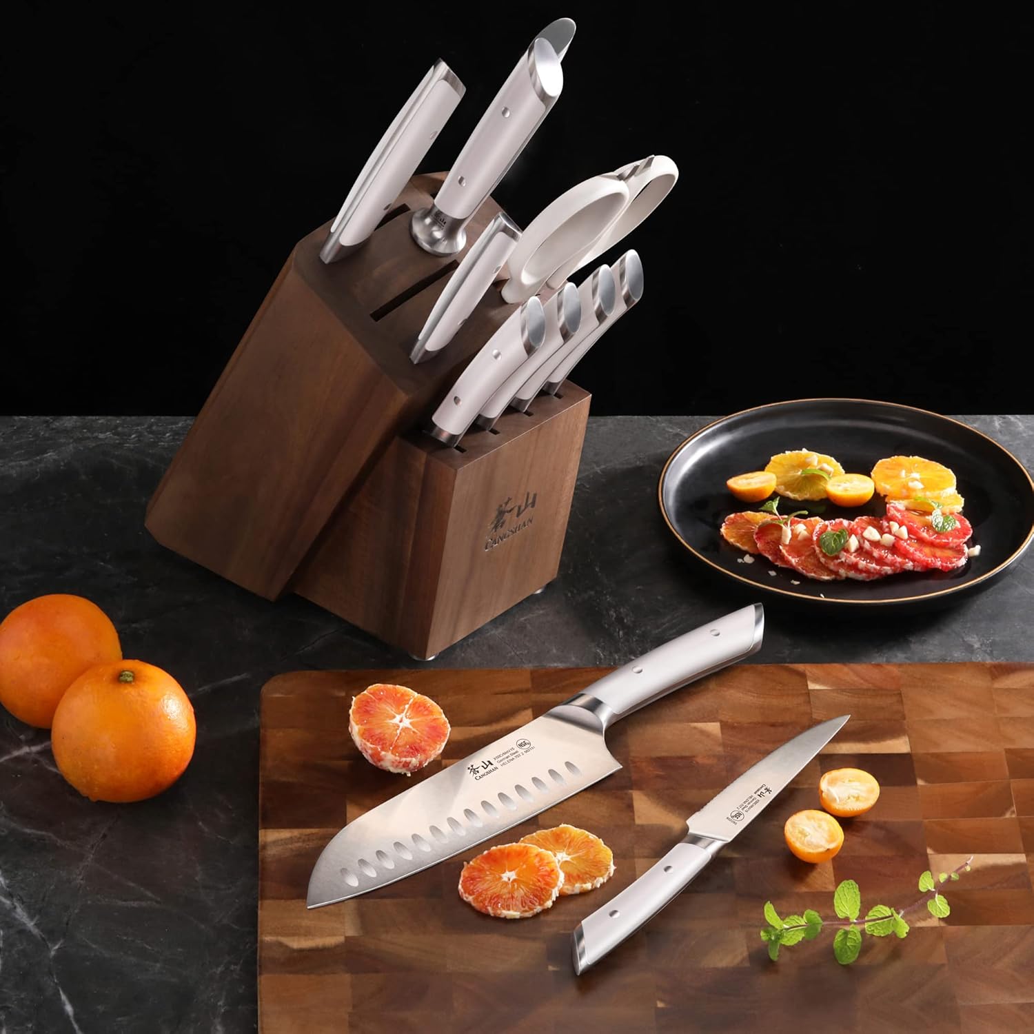 Cangshan HELENA Series German Steel Forged Knife Block Set (12-Piece, White), Oprah's Favorite Things 2023 - Image 7