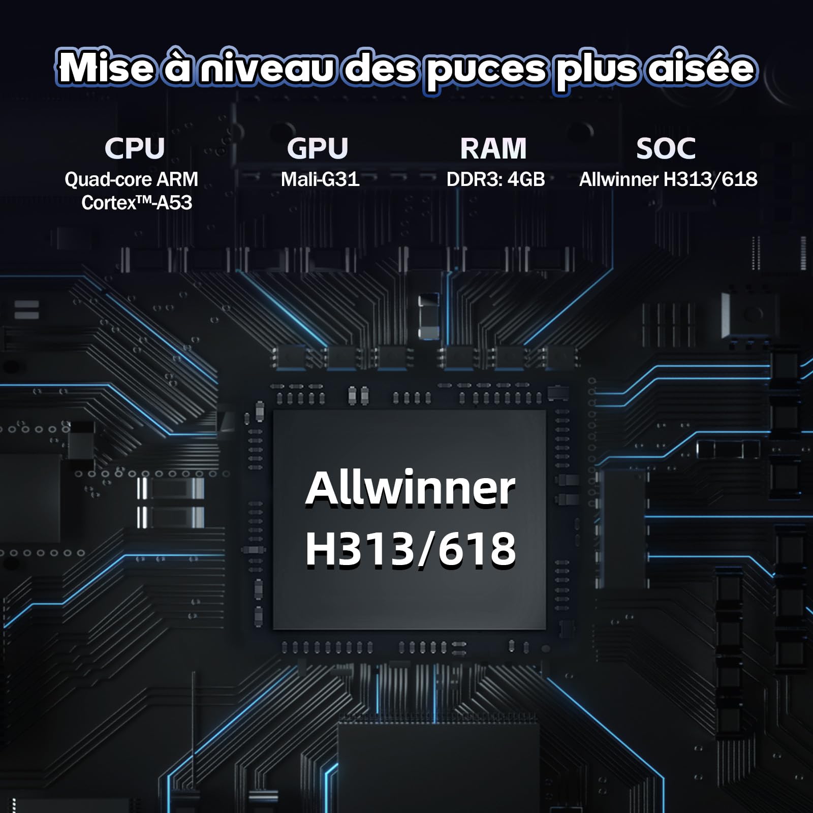 Z8 Pro Android TV Box 4G,4K HDR Android 10/12 Box pour Le déplacement Support HD 2.0 Max à la Sortie 8K,Streaming Box avec GPU Mali-G31,Smart TV Box Stockage USB Externe Max à 2TB