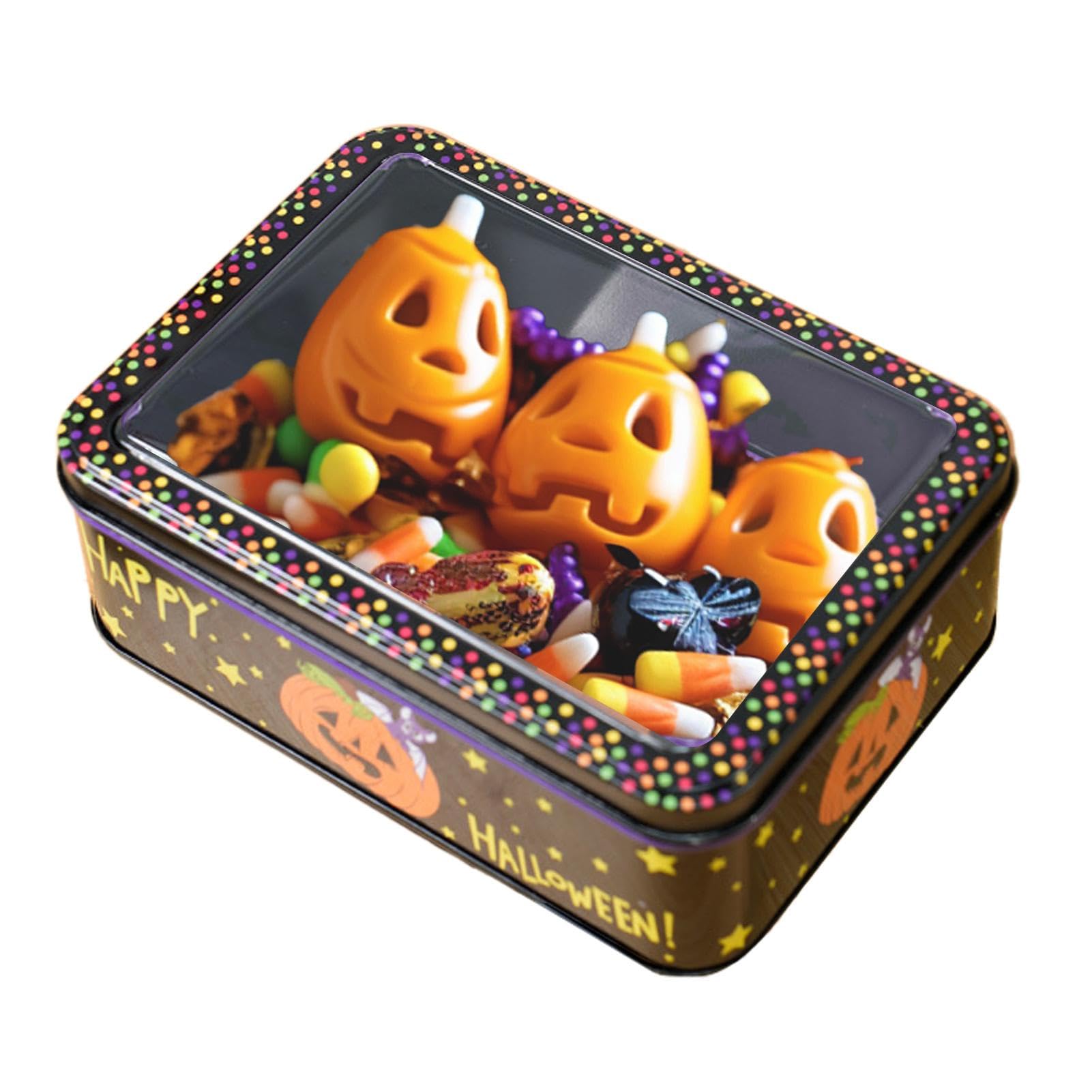 Petite Boîte En Fer Blanc D'Halloween, Boîte En Métal Vide, Boîte