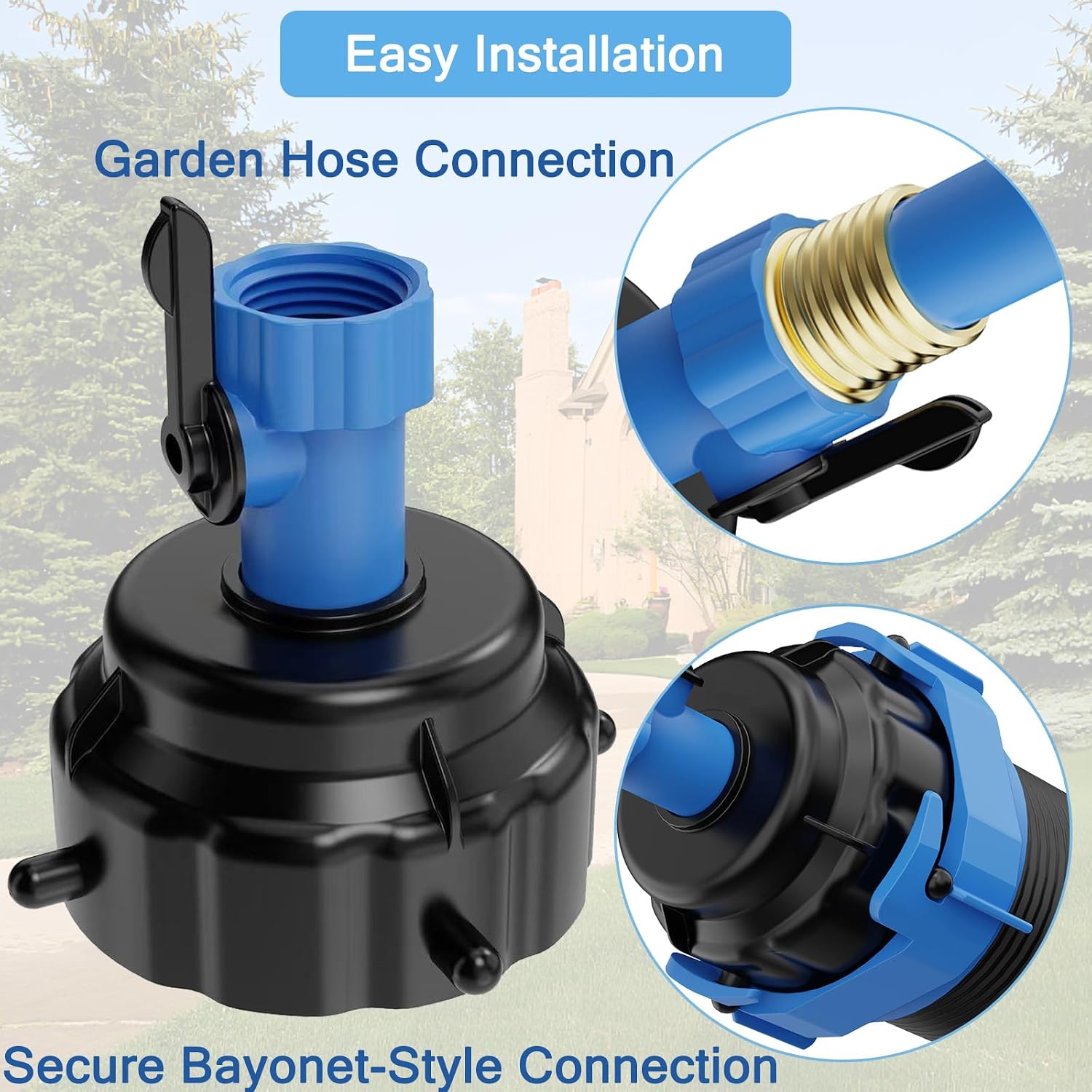 RV Sewer Hose Rinse Cap with Flow Control Valve, High-Pressure 360° Spray Jets for Faster Cleaning, Leak-Proof with Bonus Washers, Fits Standard 3” RV Sewer Hoses (1-Pack Cap)