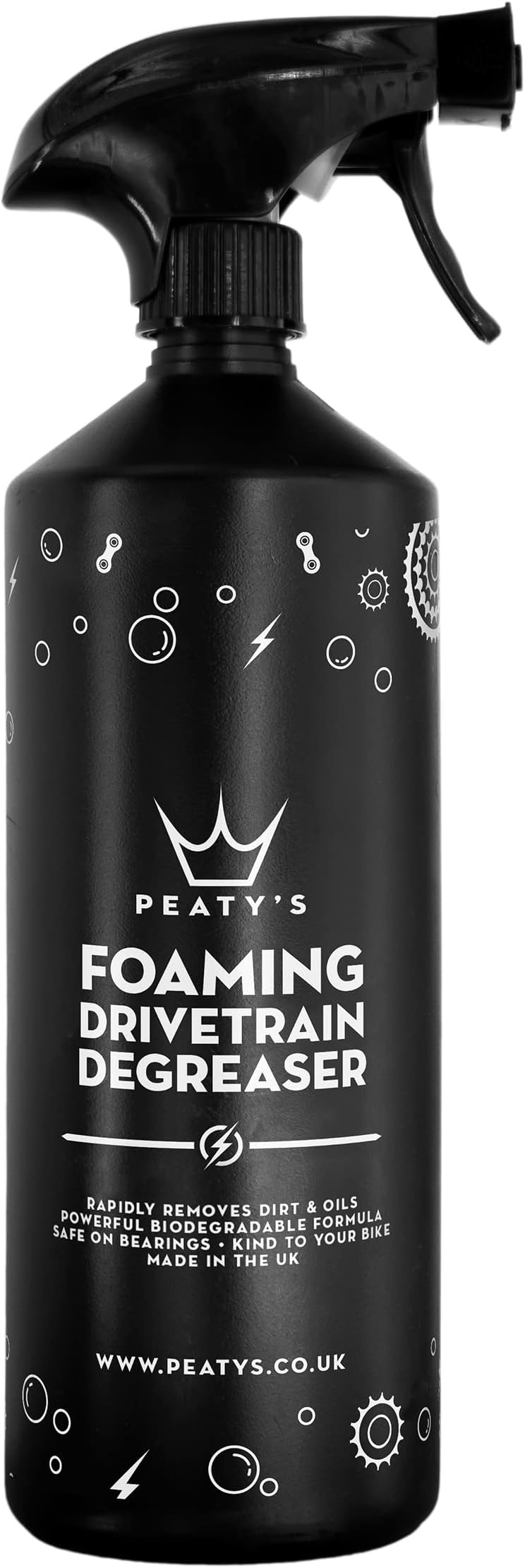 Peaty's Foaming Drivetrain Bike Degreaser - High-Strength Drivetrain Cleaner & Chain Degreaser Spray, Biodegradable Bike Cleaner, Safe on Waterproof Grease & E-Bikes, Mountain & Road Bicycle