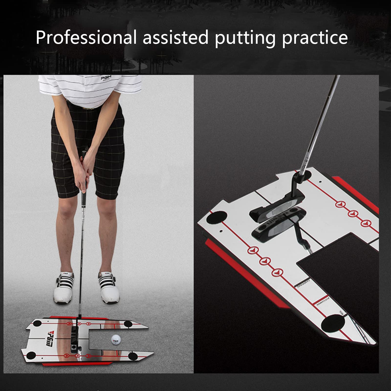 DYTWXG Golf-Putting-Ausrichtungsspiegel, tragbarer Übungs-Putting-Trainer, Unterstützung bei der korrekten Körperhaltung, Putting-Trainingszubehör, tragbarer Putting-Trainer für Schwungübungen