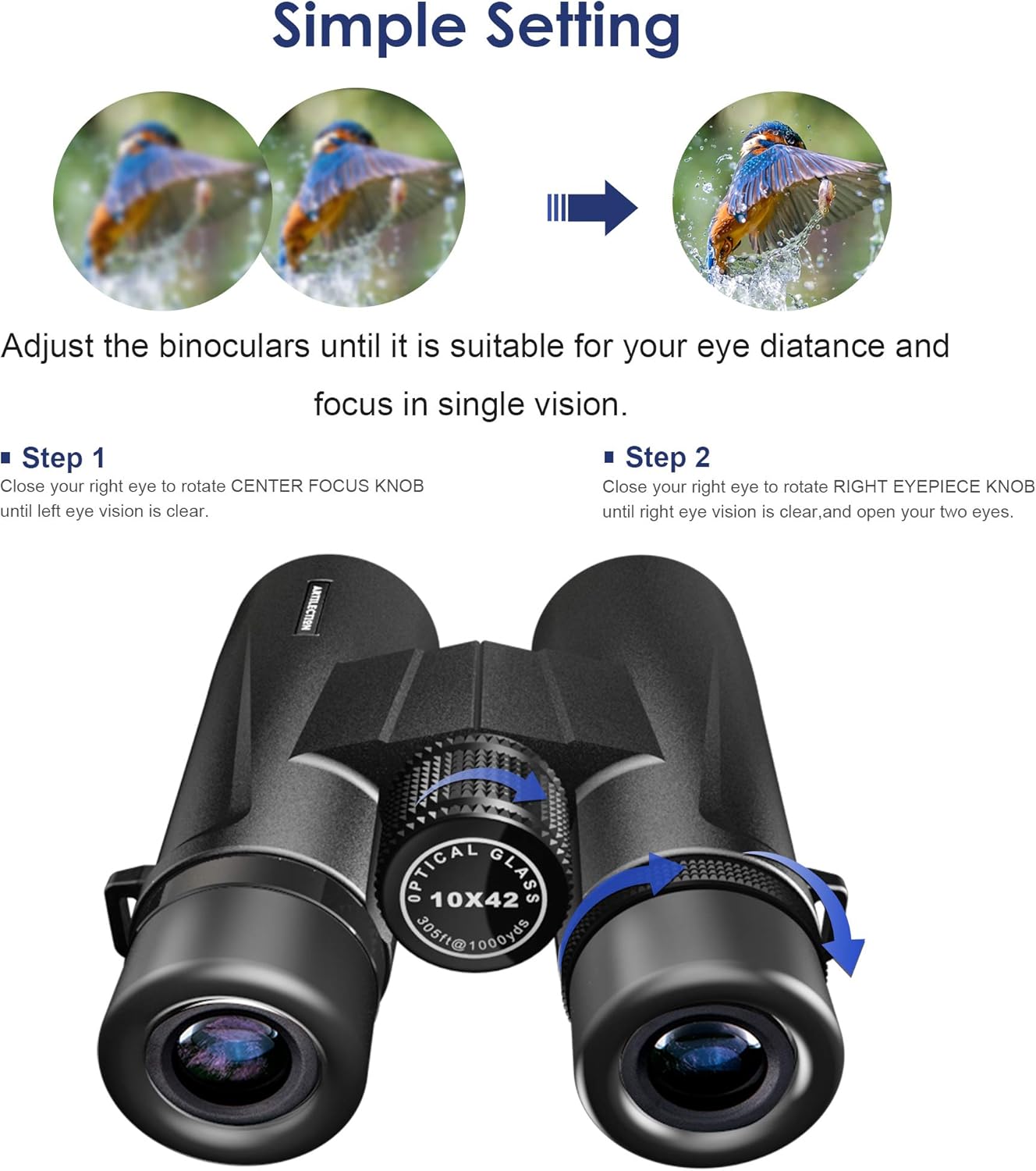 70% оƒƒ Evеrуthіng Artilection 10x42 Binoculars for Adults, HD Professional High Power Magnification Compact Wide Angle Binocular for Bird Watching, Hunting, Travel, FMC Lens with BAK4 Roof Prism